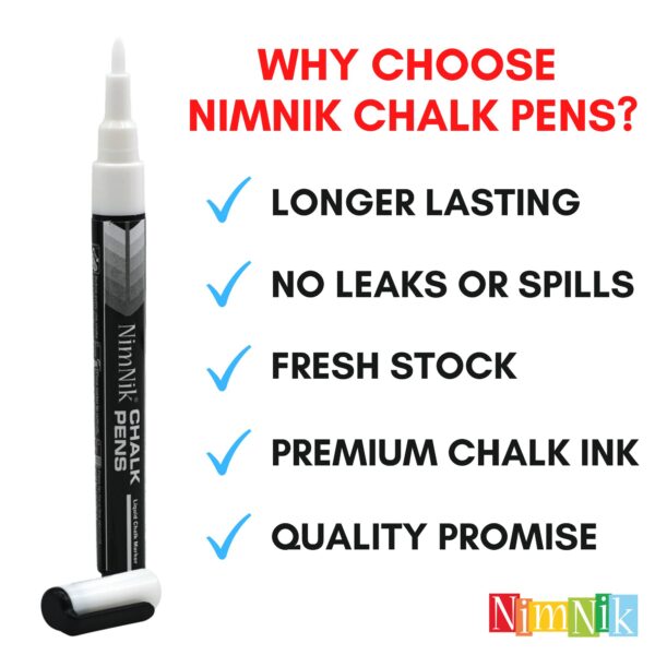 white chalk markers pens liquid chalk pens for white boards erasable nimnik